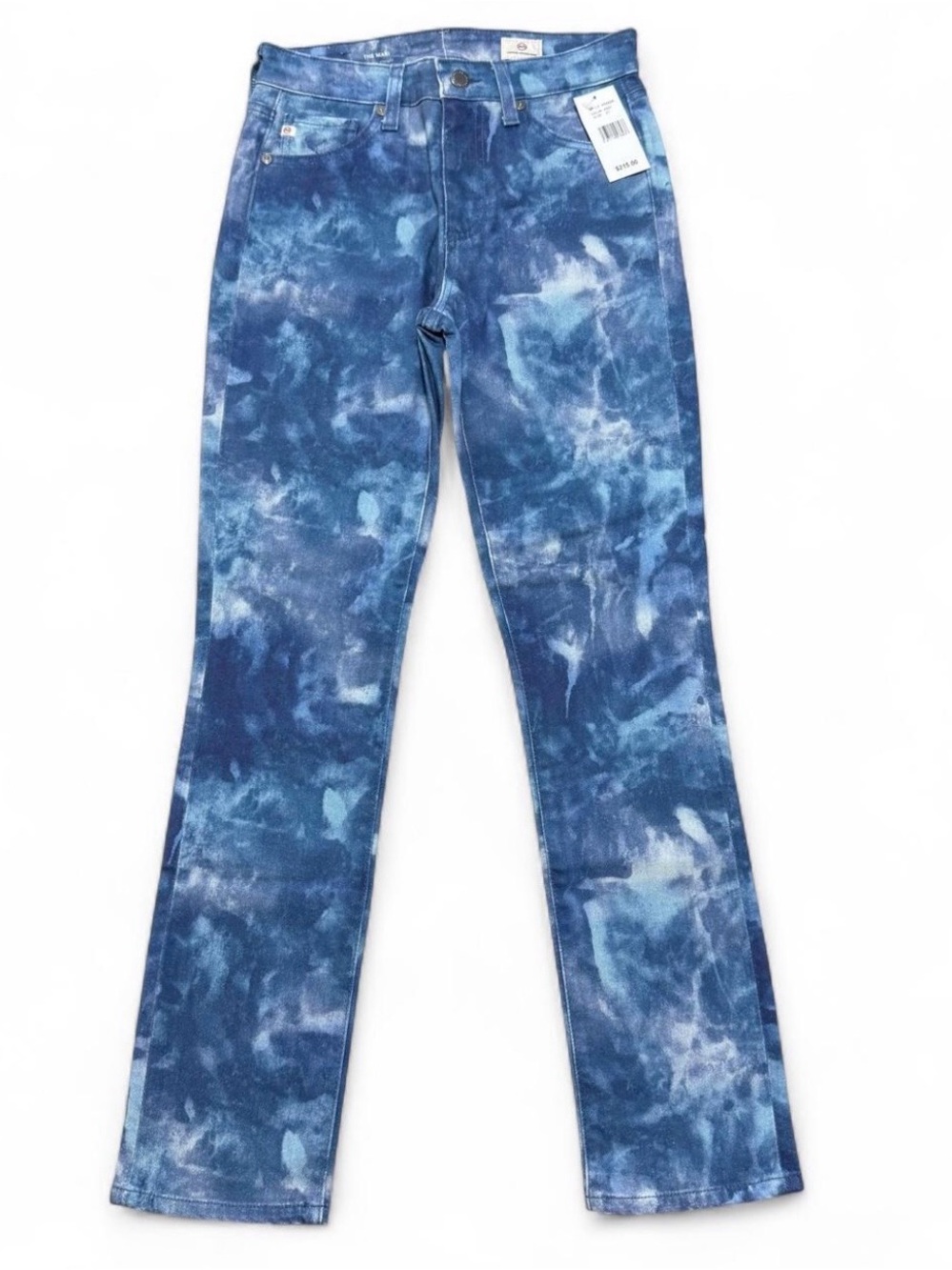 AG Adriano Goldschmied jeans Blue Tie Dye Straight Jeans Women's Size 26 NEW